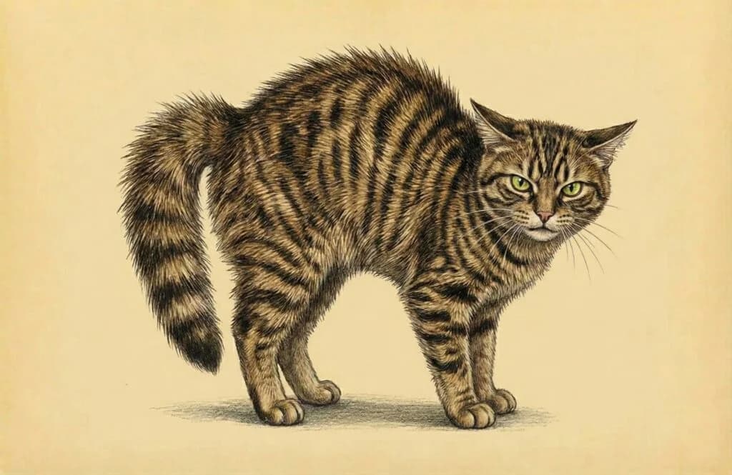 Cat showing discomfort when touched near the lower back