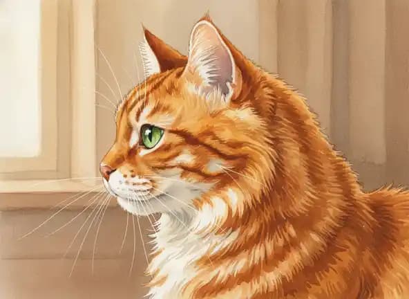 Orange Tabby cat ears rotating to listen to ultrasound